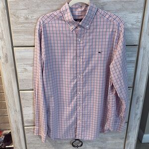 Vineyard Vines Men's Pink Checkered Shirt